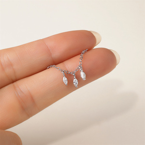Componente de Pendiente de Plata de Ley S925 con Moissanita Marquise para Accesorios de Perforación - Product Image 2
