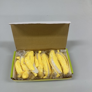 ของเล่นบีบกล้วยนุ่มเด้งช้า เนื้อสัมผัสสมจริง ของเล่นบีบคลายเครียด ตกแต่งโต๊ะทำงาน ของเล่นผลไม้บรรเทาความเครียด - Product Image 1