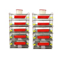 Cage à cailles de type H à 5 niveaux, très vendue, avec abreuvoir et mangeoire automatiques pour l'élevage de volailles