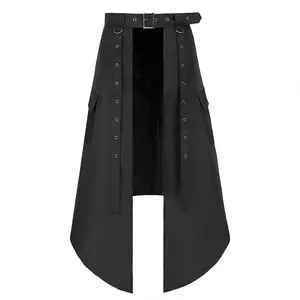 Victorian Burlesque Gothic Steampunk Corset Costume Skirt Punk Black Bustle Skirt