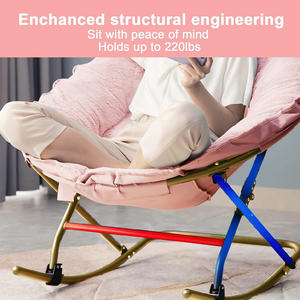 Vente en gros Chaise soucoupe confortable et douce Offre Spéciale portable Chaise transat bébé Chaise berçante rose moderne pour adultes Salon - Product Image 5