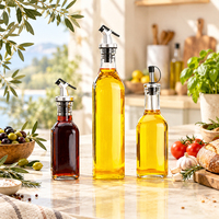Bouteilles Distributrices en Verre pour Huile d'Olive en Gros 100ml 250ml 500ml, Bouteille à Sauce et Vinaigre pour Cuisine avec Bec Verseur