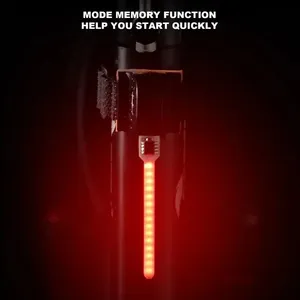 Luz Trasera para Bicicleta, Lámpara Fluida Impermeable, Recargable por USB, LED Intermitente, para Tija de Sillín de Bicicleta de Montaña o Carretera - Product Image 3