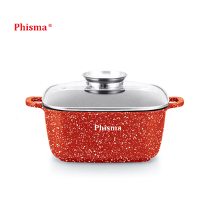 Phisma 2025 Top Venda Die Cast Panelas Quadradas De Alumínio Conjunto De Panelas De Revestimento Cerâmico Panela De Cozinha <span class=keywords><strong>Ware</strong></span> Com Tampa De Vidro - Product Image 2