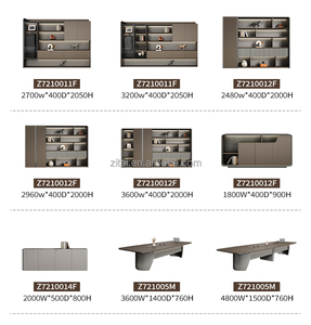 Bureau <span class=keywords><strong>de</strong></span> direction moderne <span class=keywords><strong>de</strong></span> luxe sur mesure d'usine, avec placage bois, panneau à lattes verticales et pieds courbes, pour usage commercial - Product Image 3