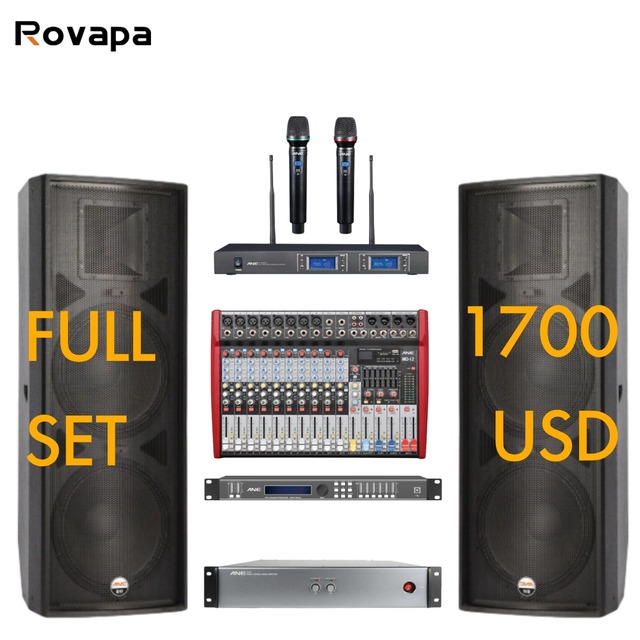 Factory Price Mic Full Range Dual 15 Inch Speaker Passive Sub Woofer Bass Subwoofer Stage Double 15 Inch PA Audio System