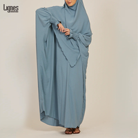 Ensemble Deux Pièces Khimar Personnalisé, Vêtement Musulman Islamique pour Ramadan, Khimar Abaya Tendance Couleur Unie