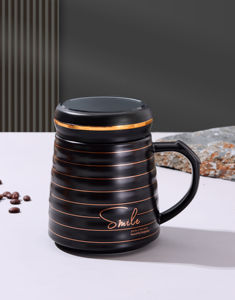 Customizable Luxury 15Oz Black Gold Sublimation <b>Ceramic</b> Mugs Matte Coffee Mug Custom Logo Espresso Coffee <b>Cups</b> With Lid - Product Image 2