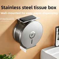 Distributeur de papier toilette mural moderne en acier inoxydable AKPN, blanc, pour les toilettes publiques