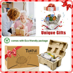 Gazon Decor Tuin Hars Schattige Schildpad Beeldje Ornament Led Lights Solar Light Standbeeld Succulent - Product Image 6