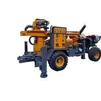 Foreuse de puits d'eau sur roues QY260 de 260 m, alimentée au diesel, avec pompe et moteur – Machine de forage portable