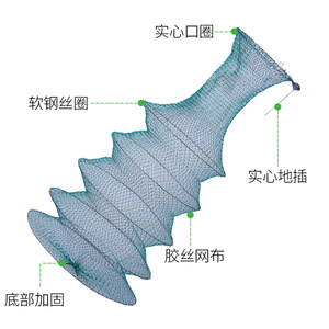 Jaula de Pesca Plegable de 3-6 Capas con Hilo de Goma, de Corea del Sur, con Múltiples Tamaños para Uso en Exteriores - Product Image 3