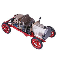 Modèle de voiture classique vintage TECHING DM227 RC en métal à assembler soi-même, kit de modèle d'éducation scientifique mécanique