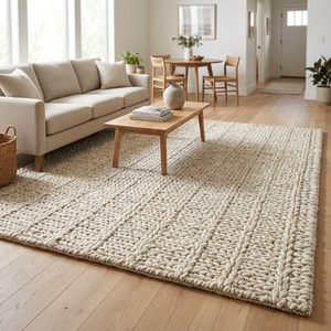 Tapis en laine fait main en gros pour salon et chambre à coucher – Tapis tissé à la main de qualité supérieure avec texture douce et moelleuse – Décoration élégante pour la maison - Product Image 1