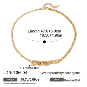 Collar de acero inoxidable con placa de oro de 18 quilates, nudo de diseño clásico de Hércules, collar asimétrico con cierre OT - Product Image 5