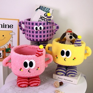 Bán Buôn Máy Tính Để Bàn Lưu Trữ Giỏ Dệt Tay Bông Sợi Dây Thừng Phim Hoạt Hình Lưu Trữ Giỏ Chìa Khóa Đồ Lặt Vặt Đồ Ăn Nhẹ Đồ Chơi Lưu Trữ Giỏ - Product Image 5