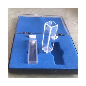 4 Seiten transparente quadratische Öffnung Labor UV 10mm Weglänge Quarz küvette
