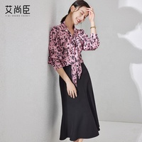 Derniers chemisiers et hauts de style coréen pour femmes chemisier de bureau à fleurs en mousseline de soie pour femmes