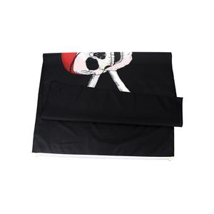 Drapeau bannière personnalisé imprimé en gros 3x5ft, motif dessin animé sabres croisés, épées, Jolly Roger, pirate, coffre de l'homme mort - Product Image 5
