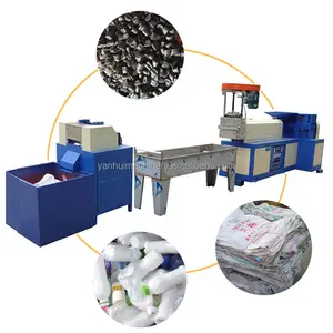 Granulador de reciclaje de bolsas tejidas de película de plástico Pp Pe Máquina de reciclaje y granulación de película plástica