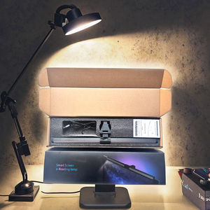 Modern <span class=keywords><strong>RGB</strong></span> Backlit Dual <span class=keywords><strong>Light</strong></span> LED Monitor Barra de Luz Eye-Care Alumínio Computer <span class=keywords><strong>Desk</strong></span> Touch Control Black Metal para Gaming Office - Product Image 4