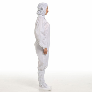 Combinaison de travail antistatique ESD à capuche, blanche, lavable, réutilisable, anti-poussière, à grille de 5 mm, moins chère - Product Image 3