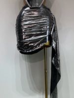 Ensemble deux pièces pour femmes, haut à paillettes, argenté, sexy, pour spectacle sur scène, danseuse, soirée en boîte de nuit, anniversaire, tenue de luxe