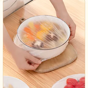 High quality transparent disposable food grade PE plastic elastic bowl covers for food