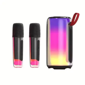 Pulse 5 Speaker Bt nirkabel, lampu Rgb silinder portabel, Speaker Bluetooth tahan air dengan mikrofon
