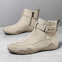 Bottes montantes rétro en cuir véritable pour hommes, grande taille, antidérapantes et chaudes – Nouveauté transfrontalière très prisée