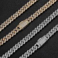Bracelet chaîne à maillons cubains Miami brillant en zircon cubique à une rangée de bijoux hip hop pour hommes