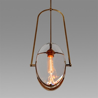 Lustre suspendu en verre cristal transparent de style nordique avec fermoir en laiton moderne pour salon, hôtel, maison, cuisine, bar, décoration
