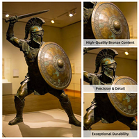 Escultura de Bronce de Guerrero Griego Decorativa para Jardín Moderno de Parque, Personalizada, Grande y Hermosa de Alta Calidad