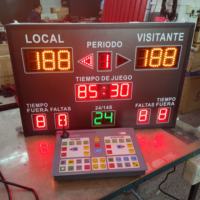 Tableau de score mobile portable, panneau modifiable, tableau de score électronique numérique 3 pouces, 600*400 mm, affichage LED sans fil pour le basketball