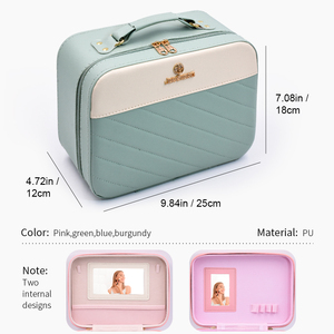 Prix d'usine <span class=keywords><strong>pas</strong></span> <span class=keywords><strong>cher</strong></span> Train de <span class=keywords><strong>maquillage</strong></span> de voyage Boîte de rangement pour cosmétiques avec miroir - Product Image 3