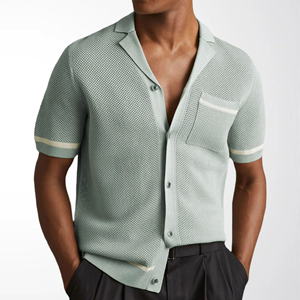 <span class=keywords><strong>Polo</strong></span> da Uomo Personalizzabile con Logo, Tinta Unita, Traspirante, in Maglia Bonded, a Maniche Corte, con Collo, Scavato, per l'Estate, Abbigliamento Casual - Product Image 2