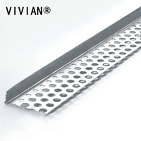 Profilé d'angle en métal perforé en forme de Z VIVIAN avec rebord lisse pour le plâtrage de cloisons sèches et la finition murale