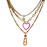 2025 DS nouveauté 18k or émail coeur délicatesse Zircon diamant Tennis chaîne collier Offre Spéciale produits pour cadeau