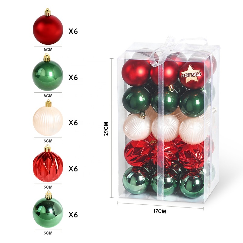 6CM Plastic Christmas Ball Tree Ornaments