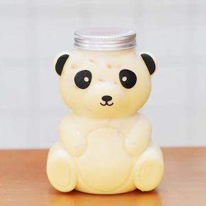 Wholesale 500ml Bear Shape Disposable PET Beverage <b>Bottle</b> for Mineral Water <b>Milk</b> Tea & Juice-Creative <b>Plastic</b> Take-away - Product Image 3