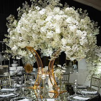 Support à fleurs en métal NIKA Gold Sector, centre de table pour mariage, chemin de table pour mariage, support pour décoration de fête
