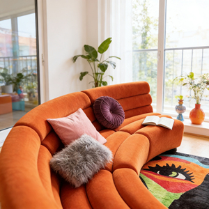 Ensemble <span class=keywords><strong>de</strong></span> canapés modulaires en velours courbé <span class=keywords><strong>de</strong></span> style nordique moderne pour restaurant, hôtel, club, salon, réception - Product Image 5