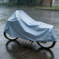 Housse de protection pour vélo GREEN TREE en PE robuste, gris argenté/noir, résistante aux intempéries, protection UV, pour voyage, extérieur, garage, stockage