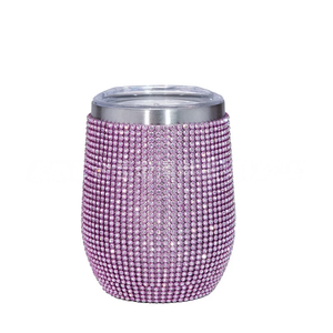 Vaso Personalizado de 12oz con Diamantes Brillantes y Pajita, Vaso de Vino Aislado de Acero Inoxidable para Salidas Nocturnas de Chicas - Product Image 6