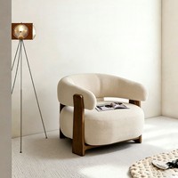 Fauteuil en bois massif de style minimaliste du milieu du siècle pour salon, hôtel, usage écologique, modulaire, une personne, bureau, maison