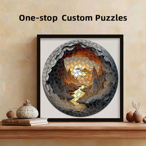 Puzzles en papier écologiques personnalisés de <span class=keywords><strong>paysage</strong></span> rond pour adultes et enfants - Product Image 4