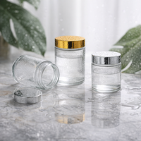 Pot en verre dépoli transparent de luxe personnalisé, rond, 200g, pour emballage cosmétique et soins de la peau, 200ml, 250ml, vide, pour crème gommante corporelle, avec couvercle doré