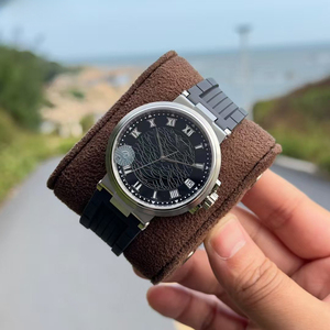 Reloj Mecánico de Alta Gama para Hombre, Nuevo Estilo, Caja de Acero, Esfera Negra con Diseño de Ondas, Automático, Zafiro, Resistente al Agua, Luminoso - Product Image 3
