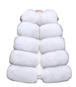 Low Price Sale Fashion Long Faux Fur Jacket Vest Fur Coat For Women White Rabbit Fur Vest