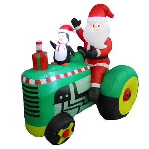 Modelo de festival de césped, tractores de Papá Noel, decoración inflable de Navidad, fabricantes al por mayor